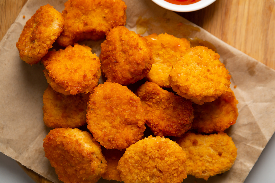 Fast food chicken nuggets close up